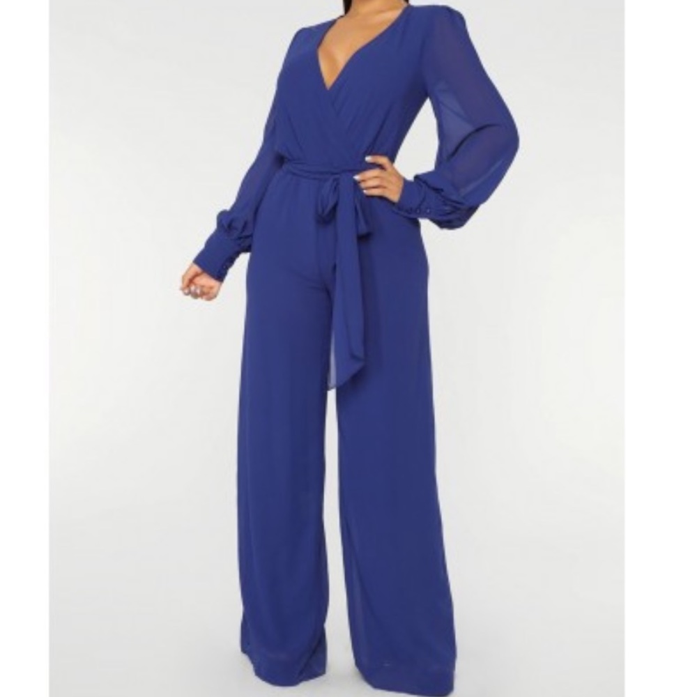 NWT! Fashion Nova Moonshine Chiffon Jumpsuit